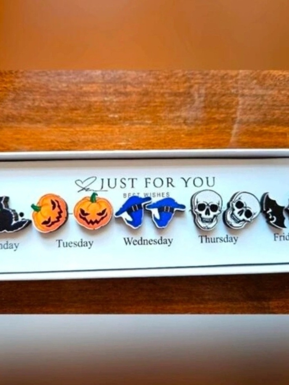 Kids Halloween Earring Set - Orange Pumpkin, Blue Witch Hat, White Skull